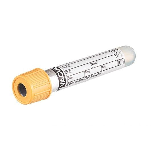 VACUETTE® Tube, Serum/Sep, 5ml, 13x100mm, Gold/Gold Cap, Sterile - Pack Of 50 - GBO