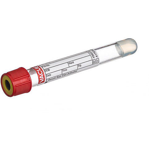 VACUETTE® Tube, Serum/Sep, 5ml, 13x100mm, Red/Yellow, Sterile - Pack Of 50 - Clearance - GBO