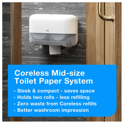 Tork 3ply Extra Soft Coreless Mid-Size Toilet Roll Premium x 18 - Tork