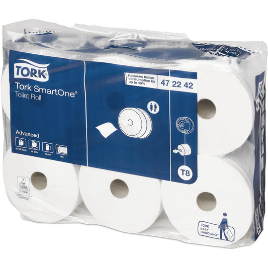Tork SmartOne Toilet Roll Advanced 2Ply - 472242 -  Case of 6 x 1150 Sheets