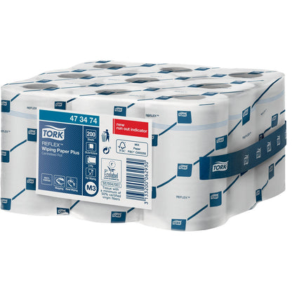 Tork Reflex Centrefeed Roll White 2ply - Case of 9 Rolls - 19.4cm x 67m - Tork