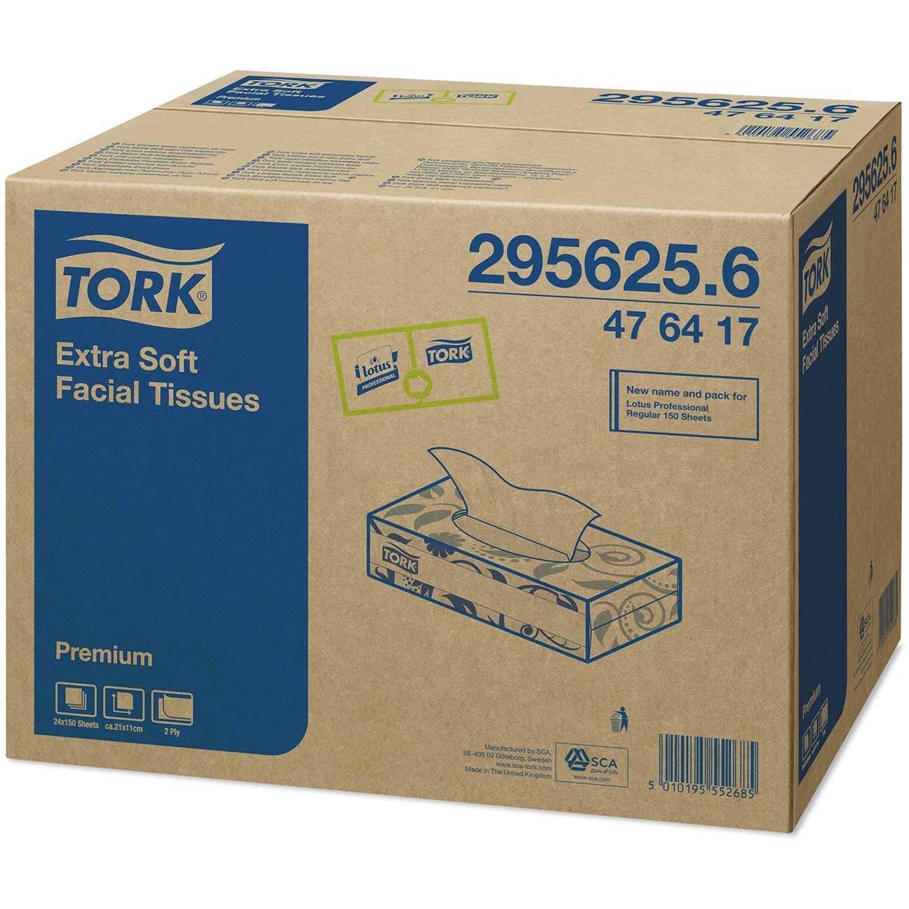 Tork Extra Soft Facial Tissues Premium 2Ply - 476417 - 24 Boxes x 100 Sheets - Tork