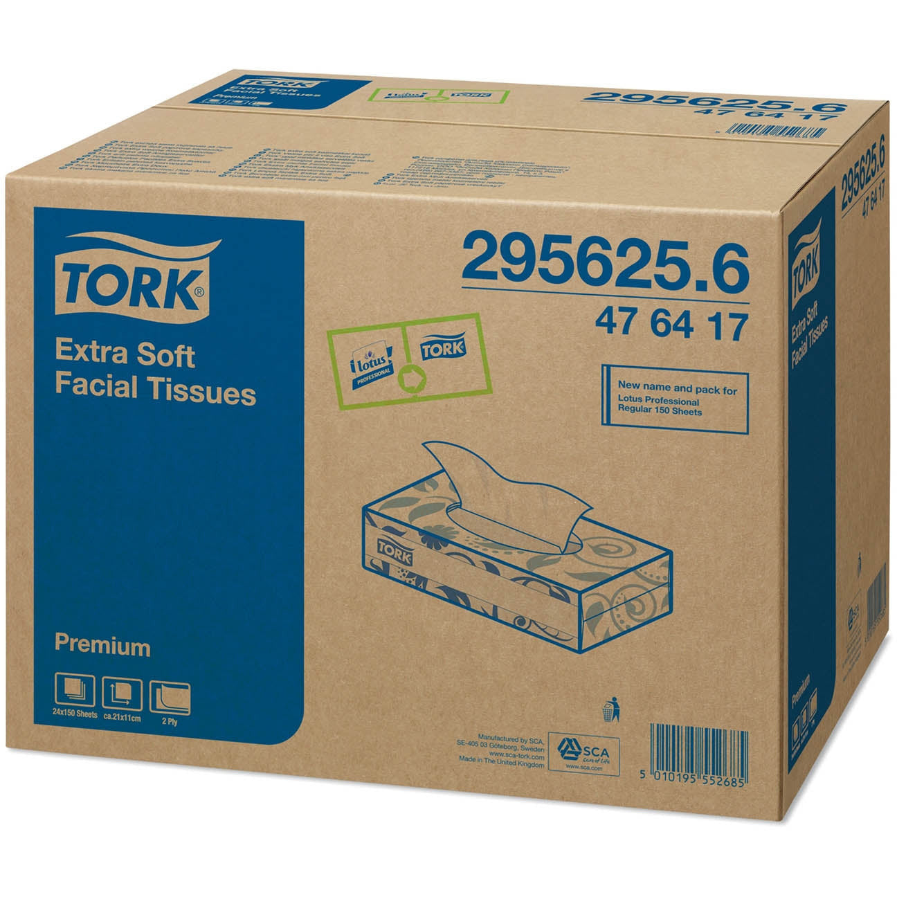 Tork Extra Soft Facial Tissues Premium 2Ply - 476417 - 24 Boxes x 100 Sheets - Tork