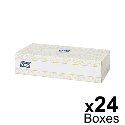 Tork Extra Soft Facial Tissues Premium 2Ply - 476417 - 24 Boxes x 100 Sheets - Tork