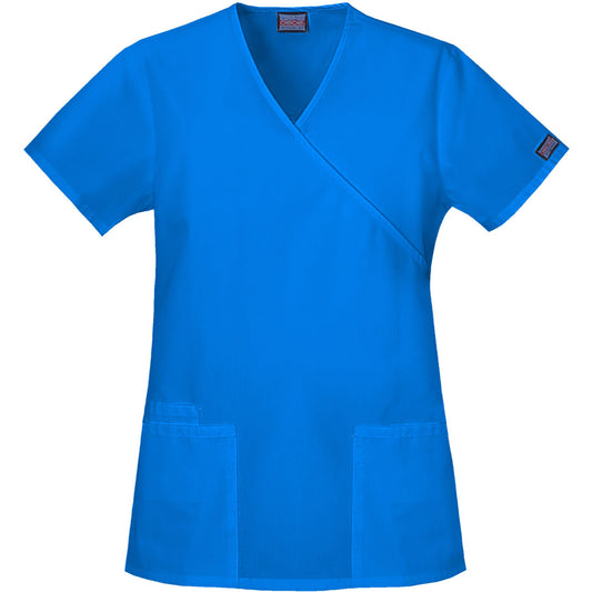 Cherokee Mock Wrap Scrub Top - 