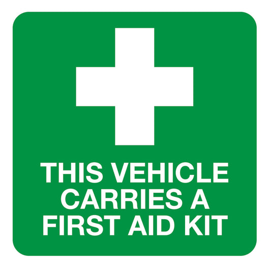 This vehicle carries a first aid kit - Vinyl