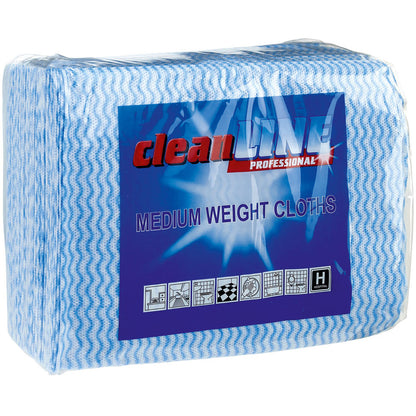 Cleanline Colour-Coded Cleaning Cloths Med Weight x 50
