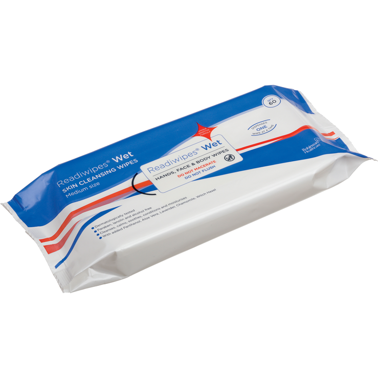 Readiwipes Wet Hands, Face & Body Wipes 60s Non Maceratable - Robinsons
