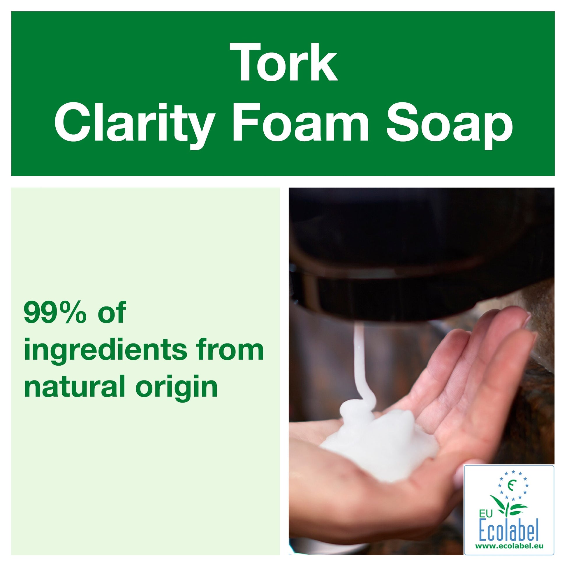 Tork Clarity Hand Washing Foam Soap, 1000ml - 520201 - Tork