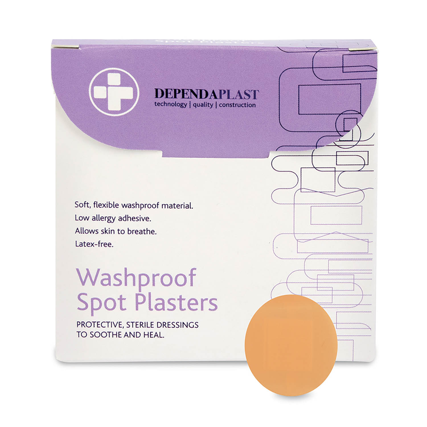 Unperforated Washproof Spot Plasters 2.2cm x 100 - Reliance