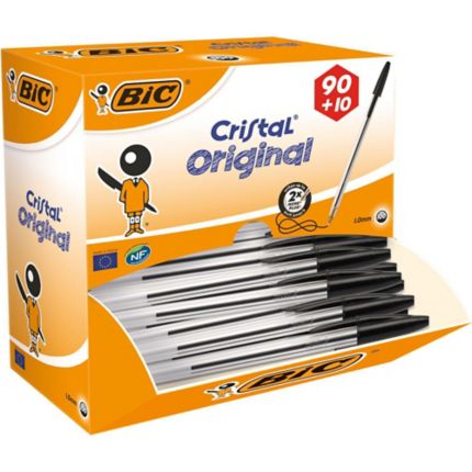Bic Cristal Original Ballpoint Pens Med Point 1.0 mm - Black, Value Pack - Discontinued