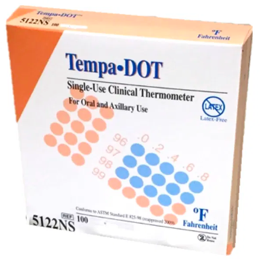 TempaDot- Single-Use Clinical Thermometers Single-Use - Box Of 100 - Medical Indicators