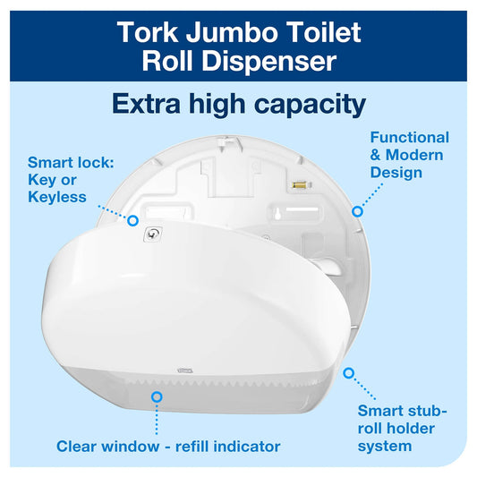 Tork Jumbo Toilet Roll Dispenser - Plastic - 554000 - Tork