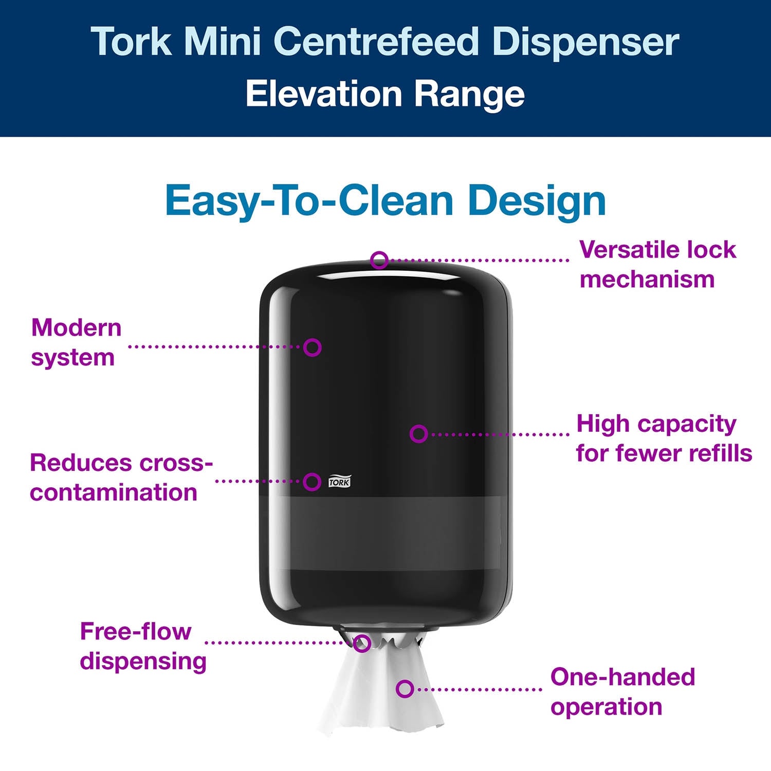 Tork Centrefeed Dispenser - Black - Tork