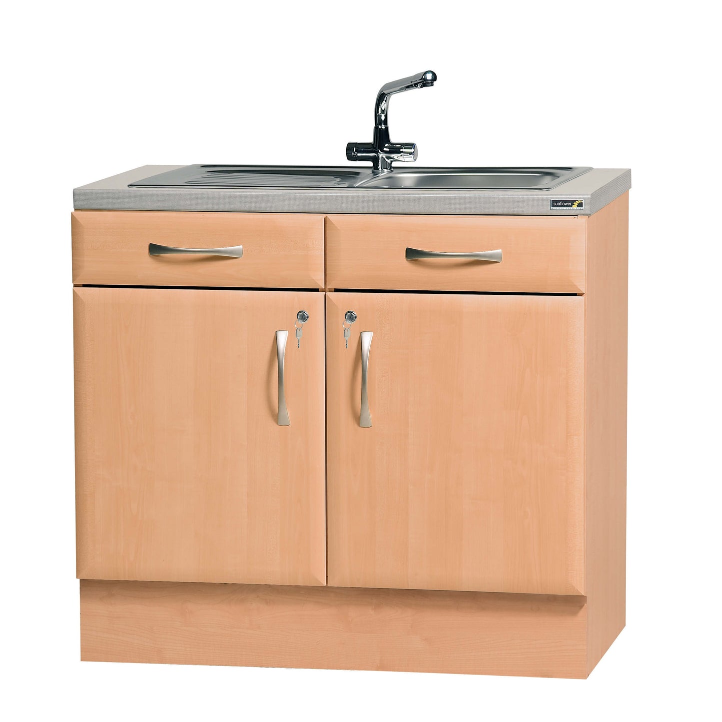 100cm Sink Cabinet (Excludes Sink) - Beech - Sunflower