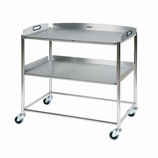 Stainless Steel Surgical Trolley 86x52x86cm 1 x tray 1 x shelf - 