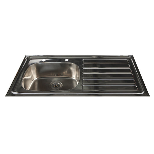 Inset Stainless Steel Sink with Right hand Drainer