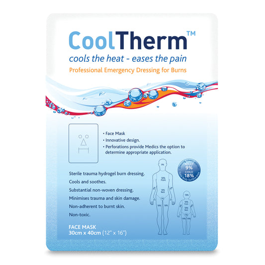 CoolTherm Dual Purpose Face Mask Dressing, Sterile, 30cm x 40cm - Pack of 5 - Reliance