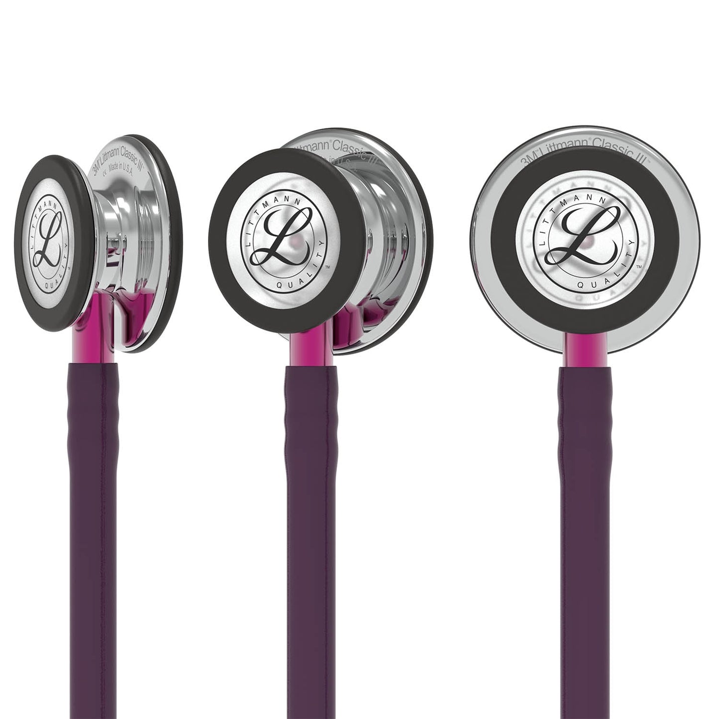 Littmann Classic III Monitoring Stethoscope: Mirror & Plum - Pink Stem 5960 - Littmann Stethoscopes