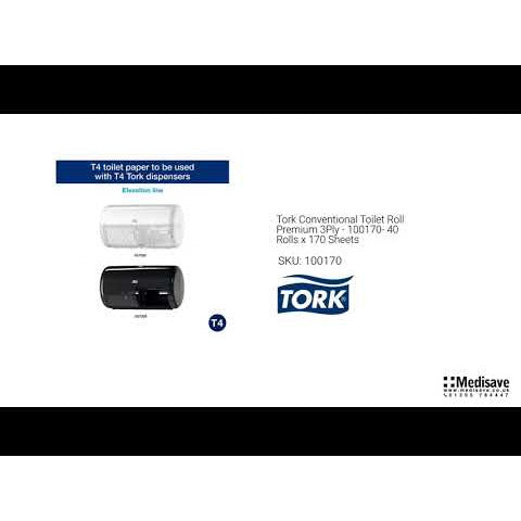 Tork Conventional Toilet Roll Premium 3Ply - 100170- 40 Rolls x 170 Sheets - Tork
