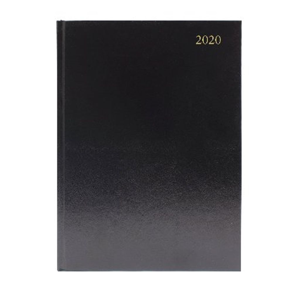Desk Diary A5 Week to View 2020 Black (Reference calendar on each page ...