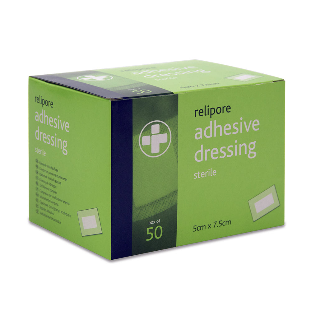 5cm x 7.5cm Relipore Adhesive Dressing Pads Sterile - Box of 50