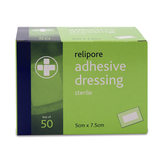 5cm x 7.5cm Relipore Adhesive Dressing Pads Sterile - Box of 50
