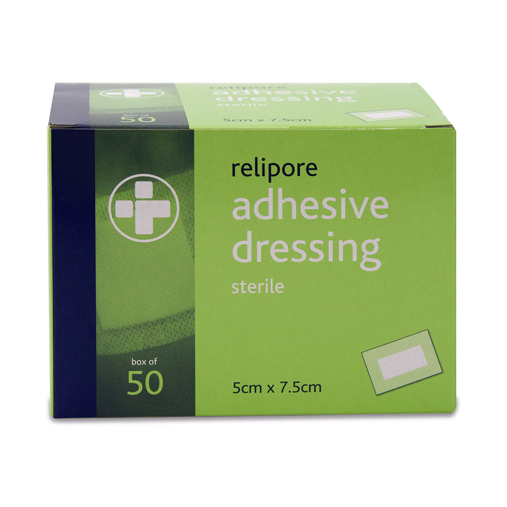 5cm x 7.5cm Relipore Adhesive Dressing Pads Sterile - Box of 50 - Reliance