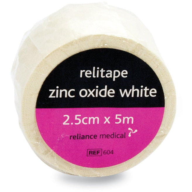 Relitape Zinc Oxide Tape - 2.5cm x 5m - White