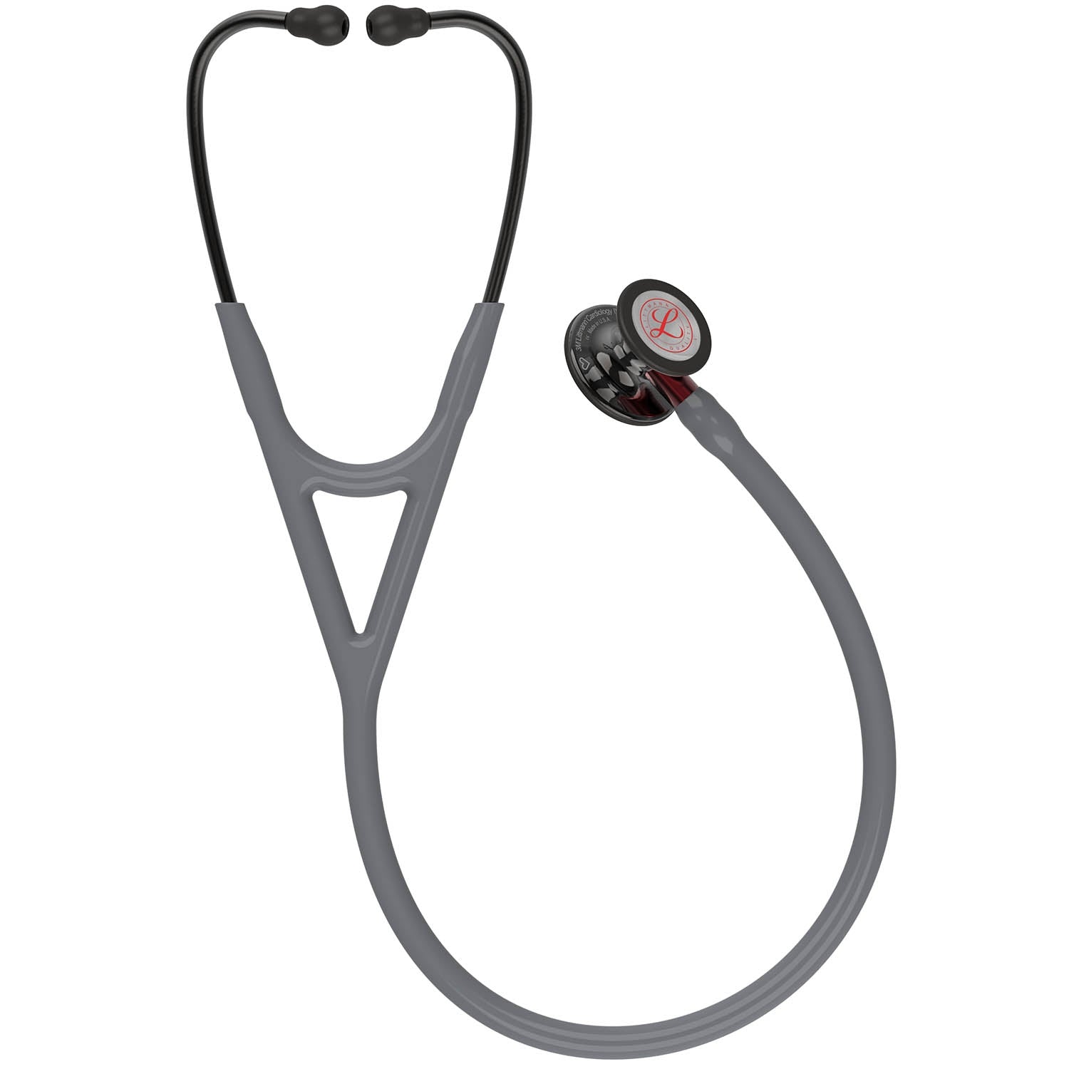 Littmann Cardiology IV Diagnostic Stethoscope: Grey & Smoke - Red