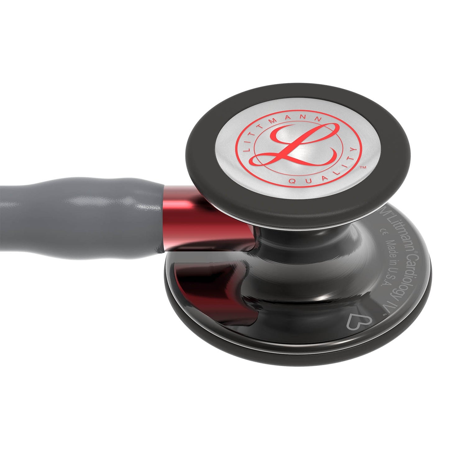 Littmann Cardiology IV Diagnostic Stethoscope: Grey & Smoke - Red Stem - Limited Edition 6183 - Littmann Stethoscopes