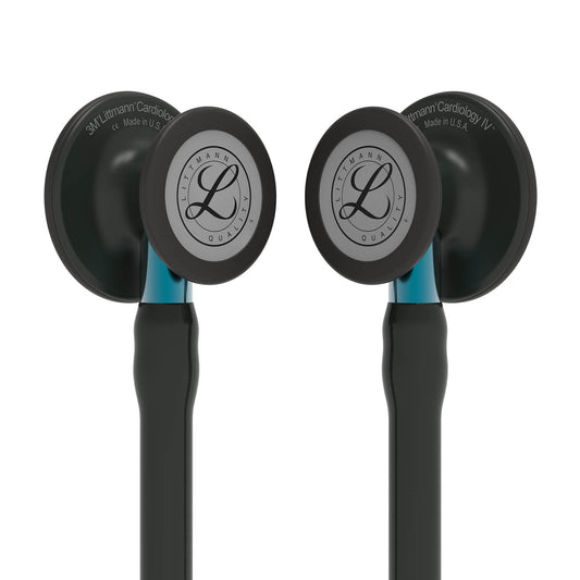 Littmann Cardiology IV Diagnostic Stethoscope: Black & Black - Blue Stem 6201 - Littmann Stethoscopes