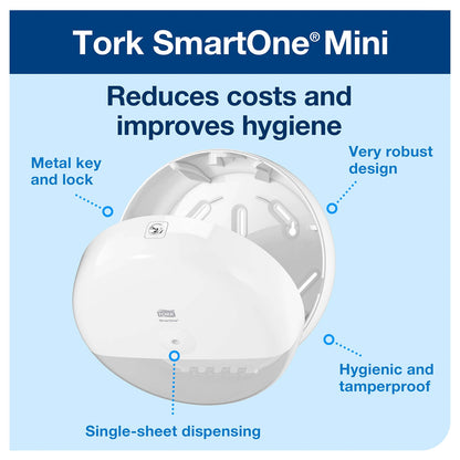 Tork SmartOne Mini Toilet Roll Dispenser - White - Tork