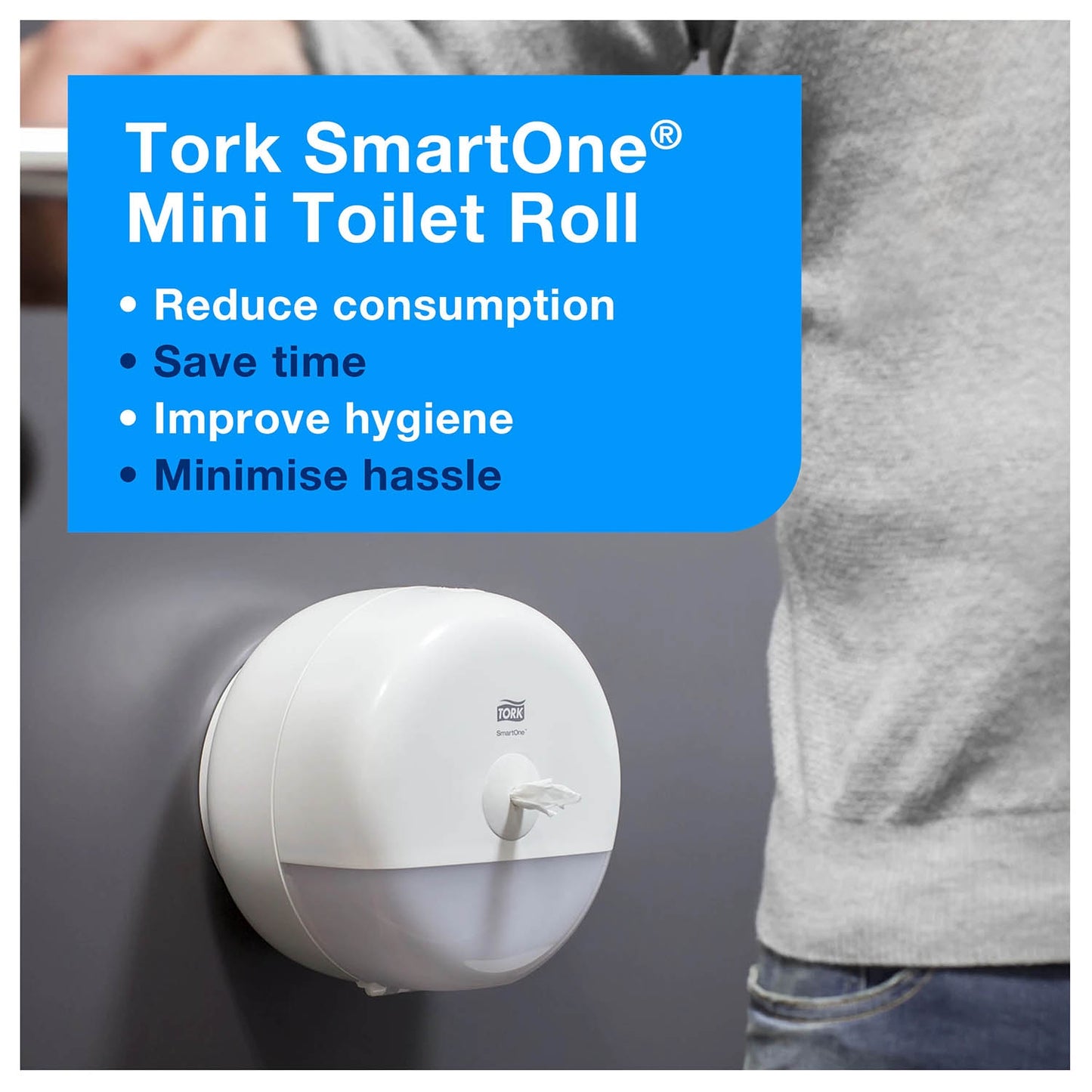 Tork SmartOne Mini Toilet Roll Dispenser - White - Tork