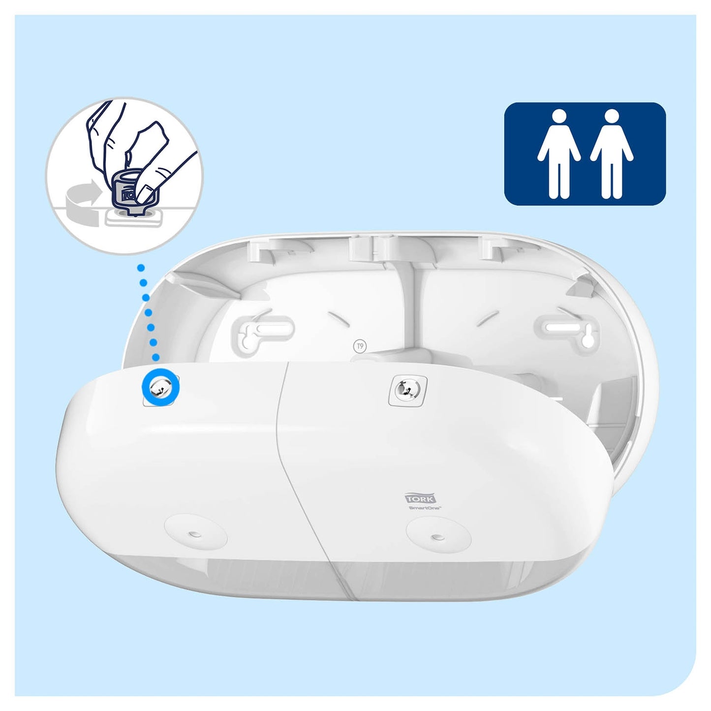 Tork SmartOne Twin Mini Toilet Roll Dispenser - 682000
