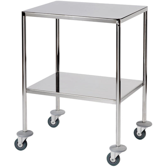 Sunflower Dressing Trolley 450 x 610 x 840mm with 2 Fully Welded Fixed Shelves
