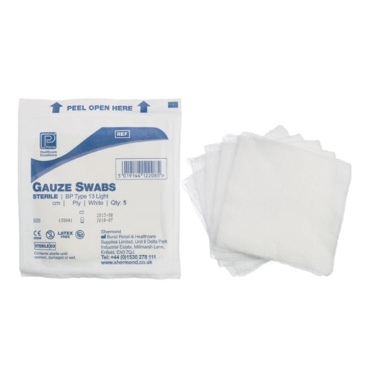 Sterile Gauze Swabs 32 Ply White (10 x 10 cm) 1 Pack of 15 - Shermond