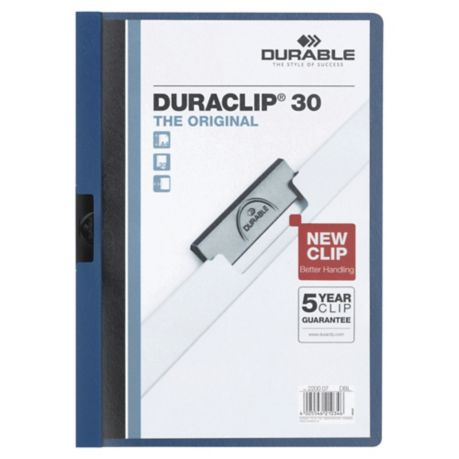 Durable Duraclip 30 A4 Presentation Folder Dark Blue - Pack of 25 - Lyreco
