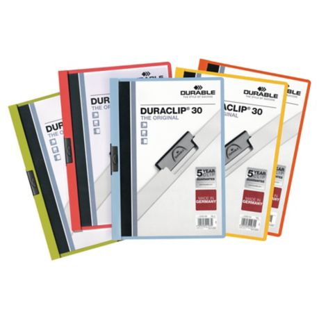 Durable Duraclip 30 A4 Presentation Folder Assorted - Pack of 5 - Lyreco