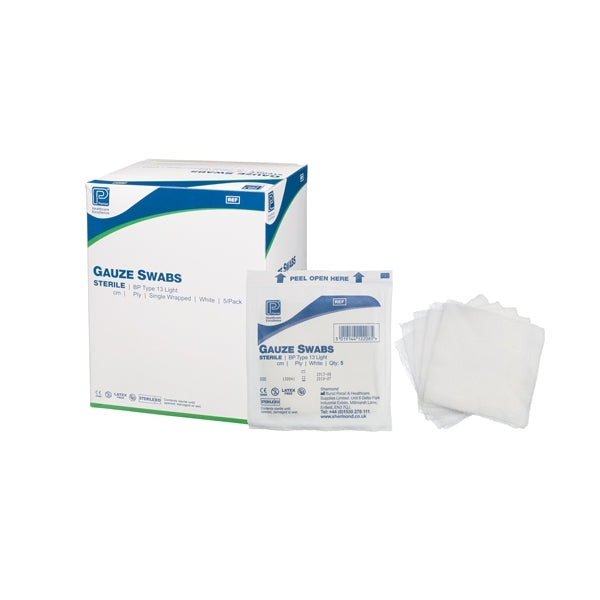 Sterile Gauze Swabs - 12 Ply - 5 x 5 cm - White - x 150 - Shermond