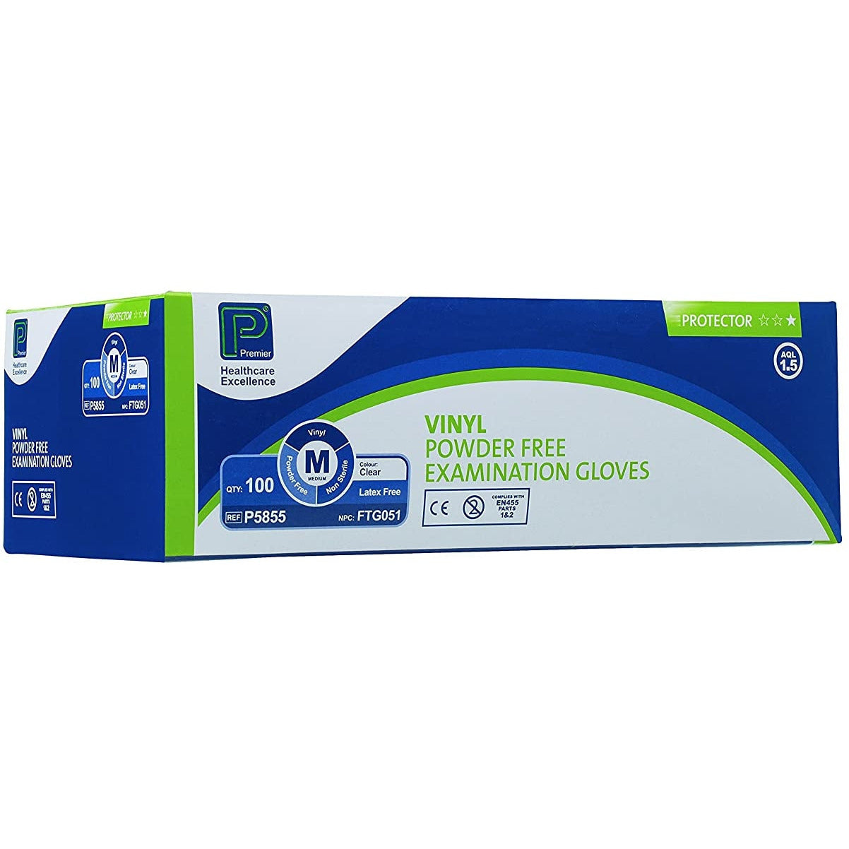 Premier Clear Soft Vinyl Examination Gloves - Powder Free (M) - Premier