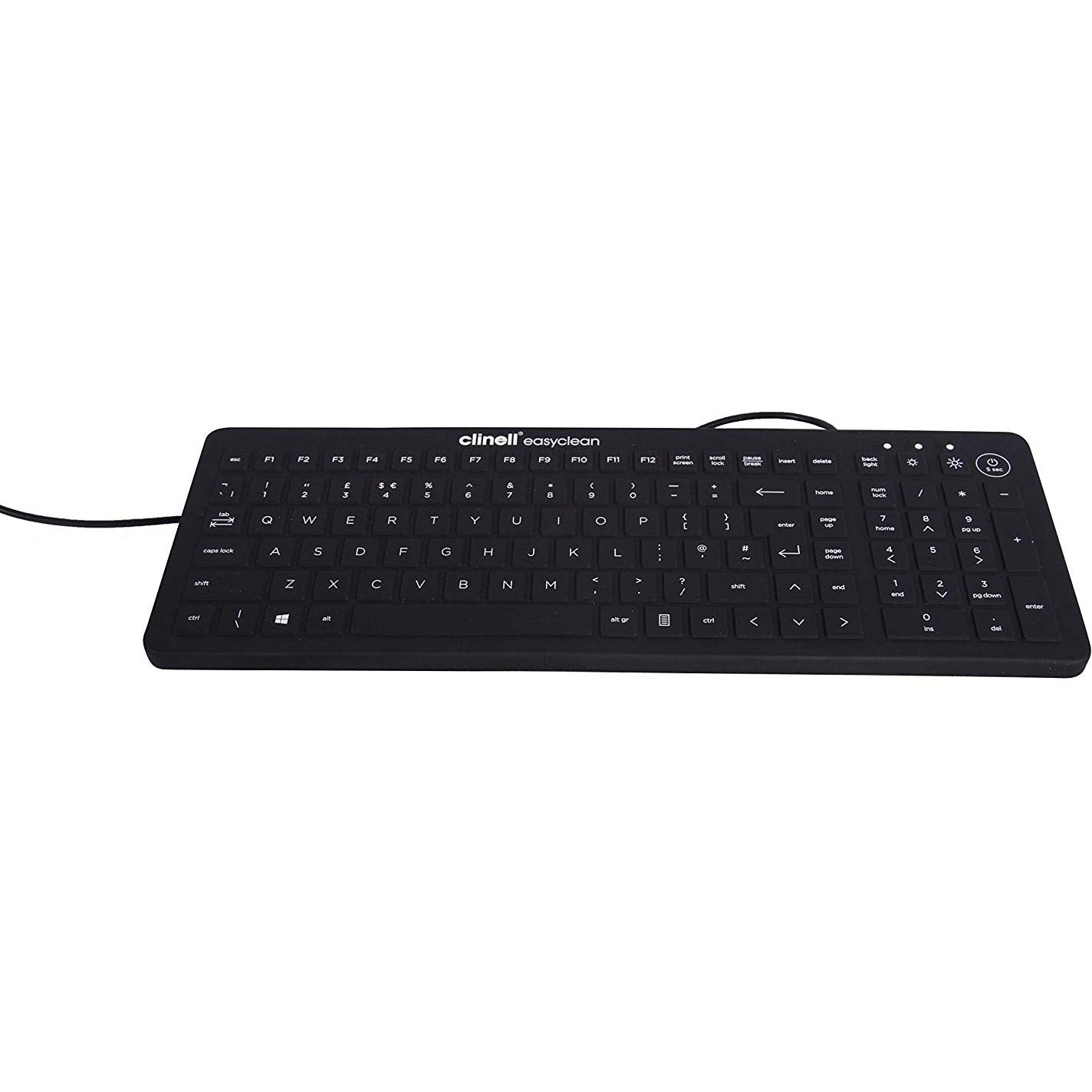Clinell CKS1B Easyclean Silicone Keyboard, Black - Clinell