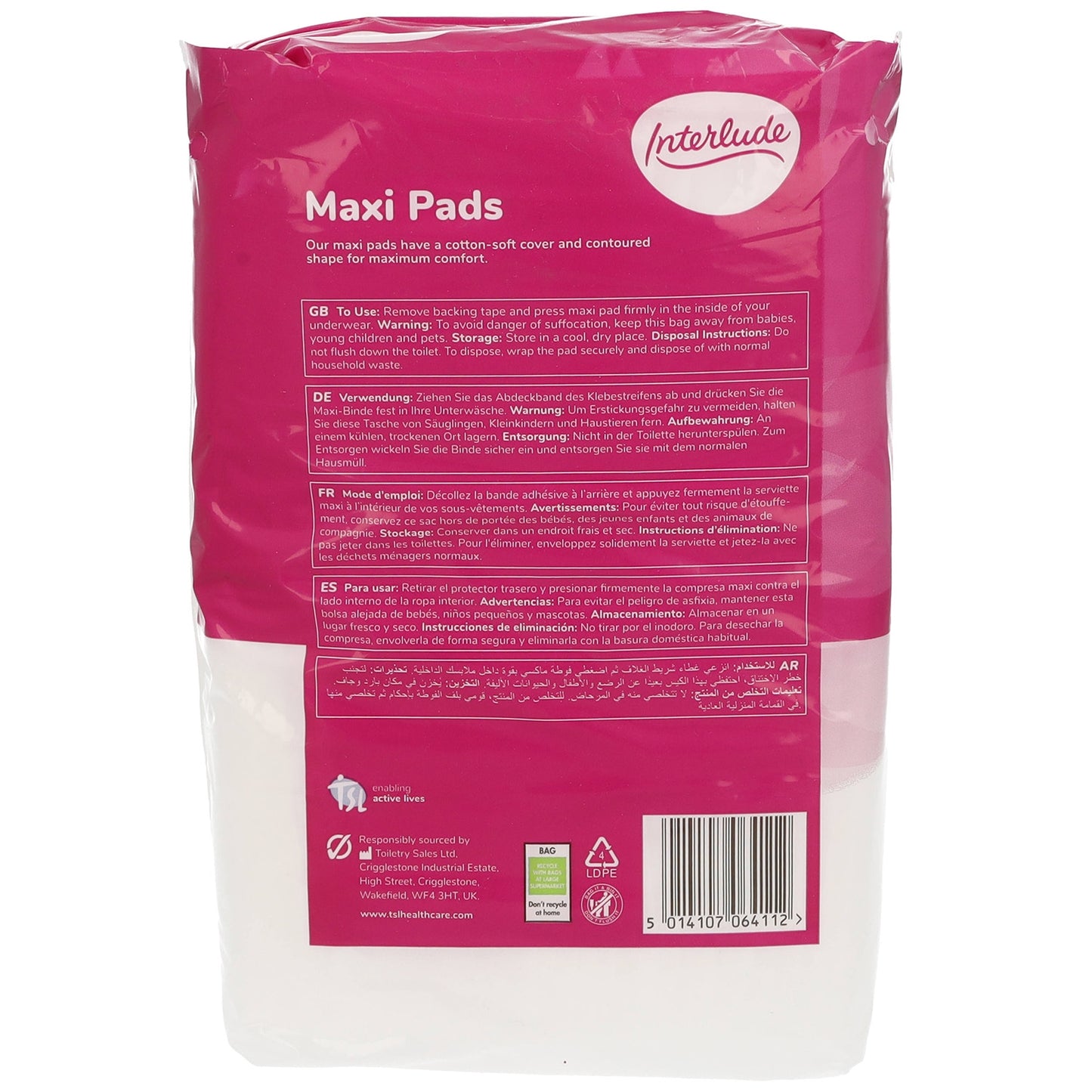 Interlude Unscented Sanitary Towels Regular Contour 20's - Harrisons