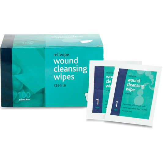 Reliwipe Moist Saline Cleansing Wipes - Per Pack of 100
