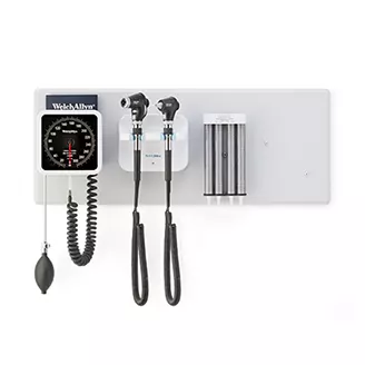 Welch Allyn Wall Set with PanOptic Basic LED Ophthalmoscope and MacroView Basic LED Otoscope