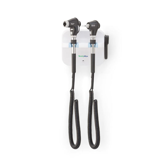 Welch Allyn Green Series 777 Wall Transformer with Coaxial LED Ophthalmoscope and MacroView Basic LED Otoscope