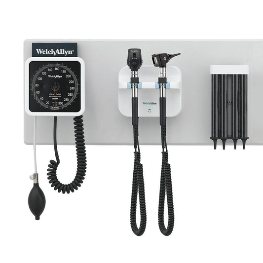 Welch Allyn LED GS777 Wall Unit - Coaxial Ophthalmoscope & Diagnostic Otoscope with an Aneroid Sphygmomanometer