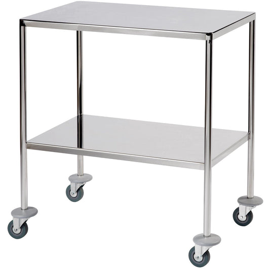 Sunflower Dressing Trolley 450 x 750 x 840mm with 2 Fully Welded Fixed Shelves