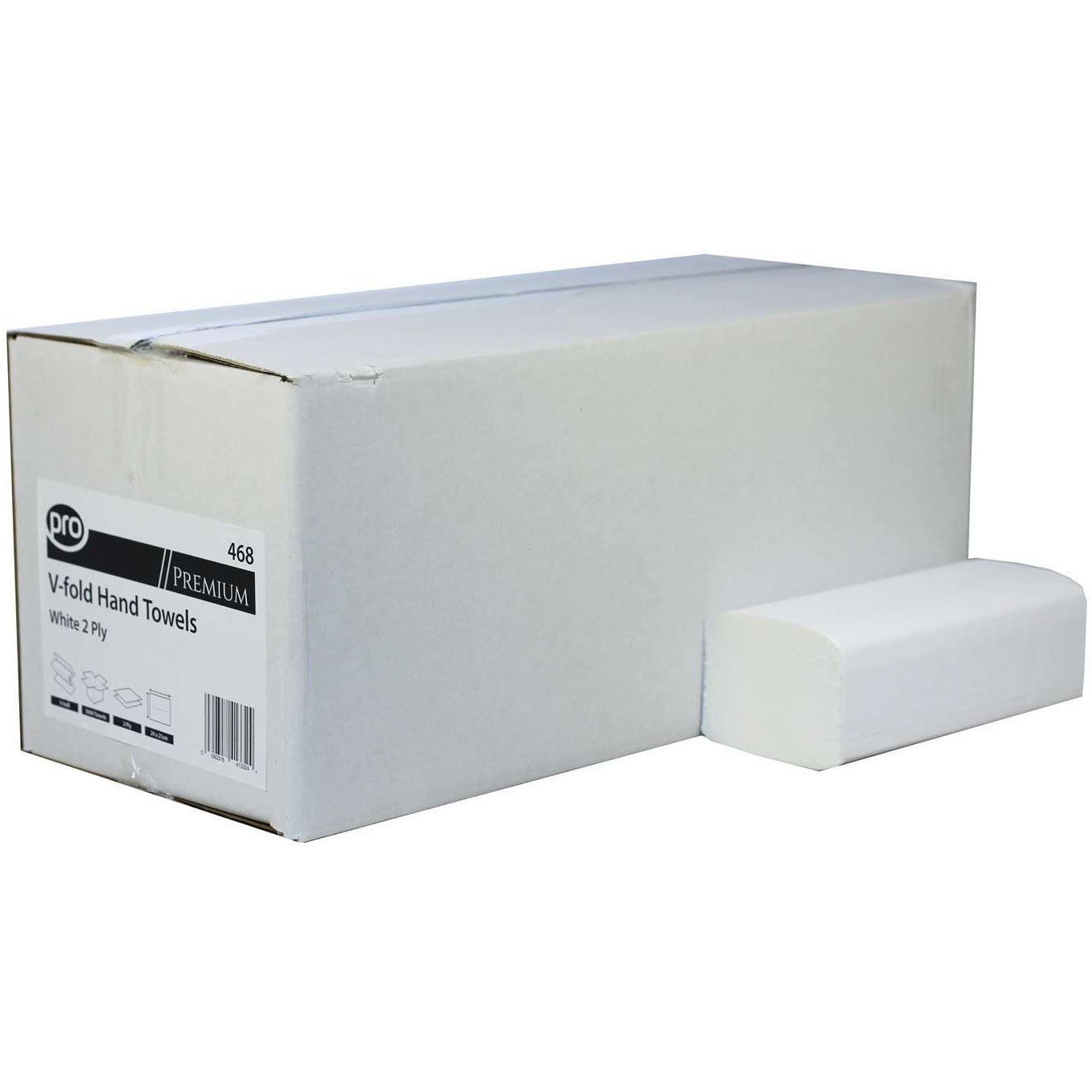 V-Fold 2ply White 24 x 21cm x 3000 towels - Paperline