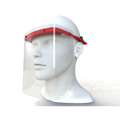 Face Shield x1 - Red [EN166] [Reusable] [Replaceable Visor] - Sheffshield